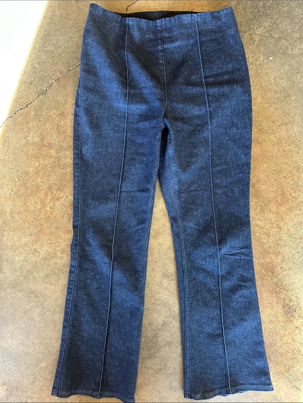 SPANX Dark Blue Flare Jeans with Front Seams